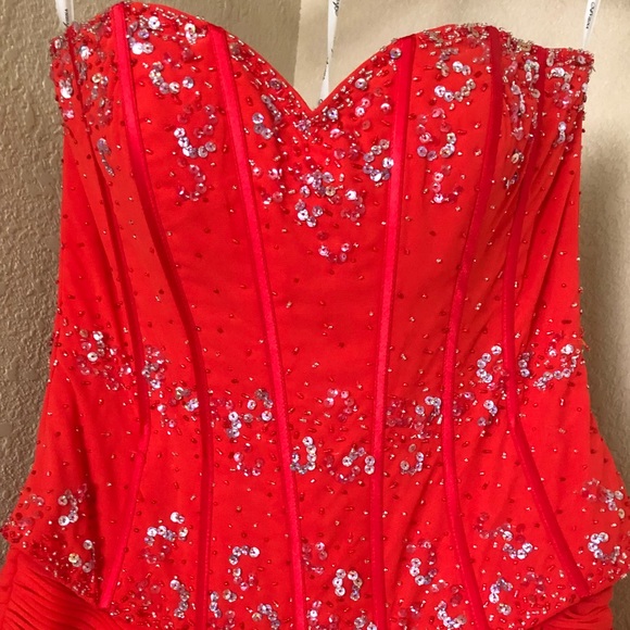 Aviana Red Party Dress - Picture 3 of 8